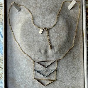 American Eagle Women’s Gold Tone Necklace with Silver Metal and Crystal Accents